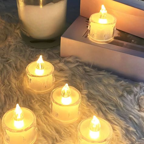 Set 16 Velas LED Decorativas Sin Llama Cristal Acrílico Jhn-2