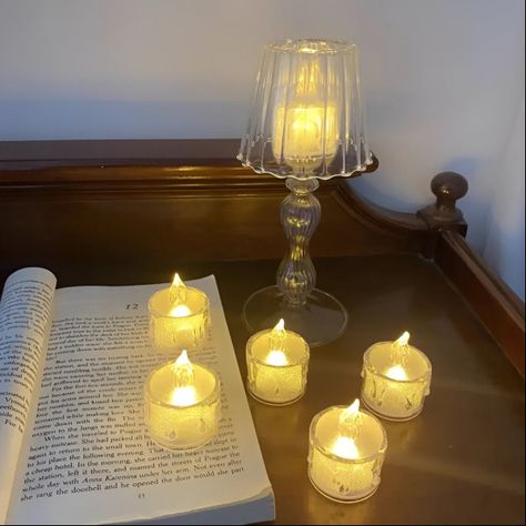 Set 16 Velas LED Decorativas Sin Llama Cristal Acrílico Jhn-6