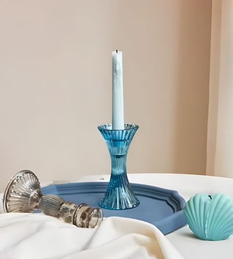 Portavelas Candelabro Cristal Vidrio Decoración 20cm Jhn-6