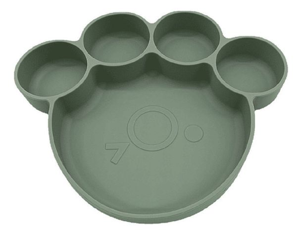 Set 2 Platos Diseño Huella Silicona Antiderrame Niños Lau-8