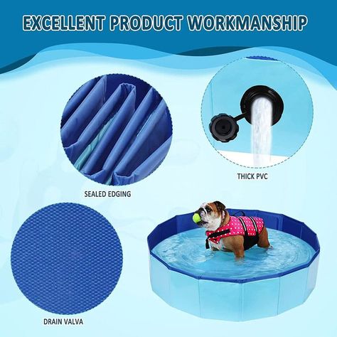 Juguete Piscina Plegable Portátil PVC Mascotas Perros Rondon-0