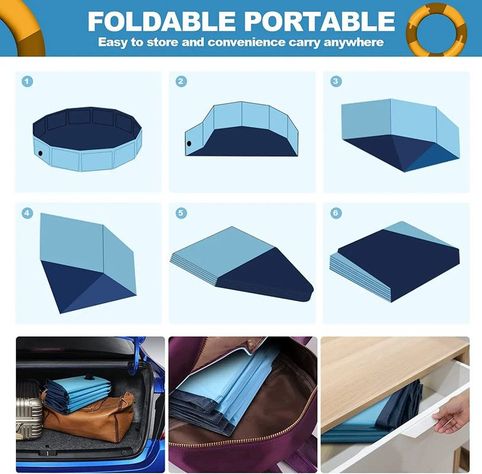 Juguete Piscina Plegable Portátil PVC Mascotas Perros Rondon-4
