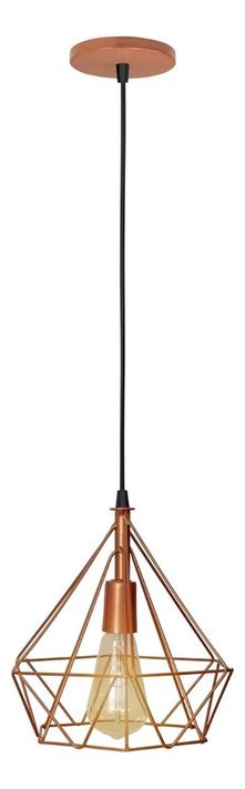 Lámpara Techo Colgante Diamante Triángulo Rose Gold Jhn-0