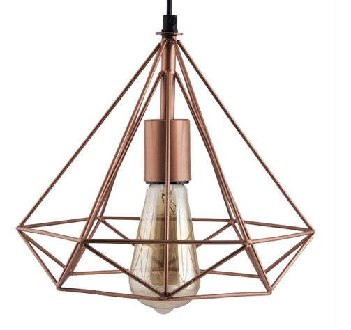Lámpara Techo Colgante Diamante Triángulo Rose Gold Jhn-1