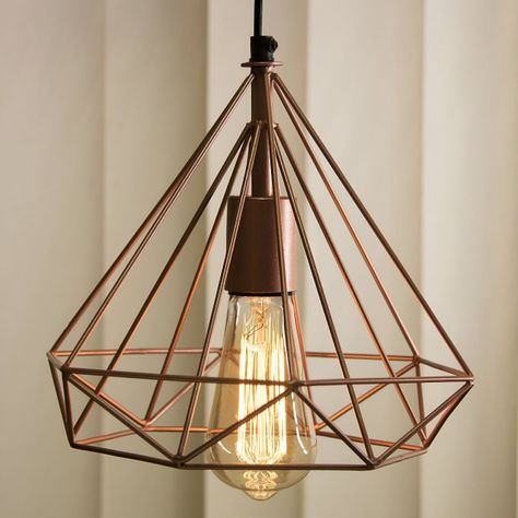 Lámpara Techo Colgante Diamante Triángulo Rose Gold Jhn-3