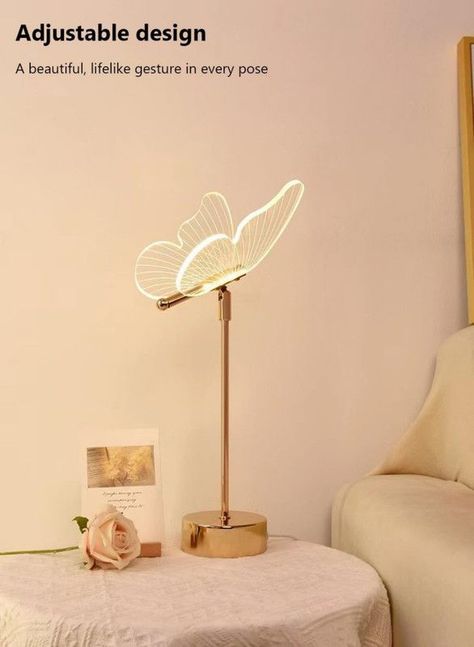 Lampara Portatil Mesa Moderna Mariposa Led USB Lau-4