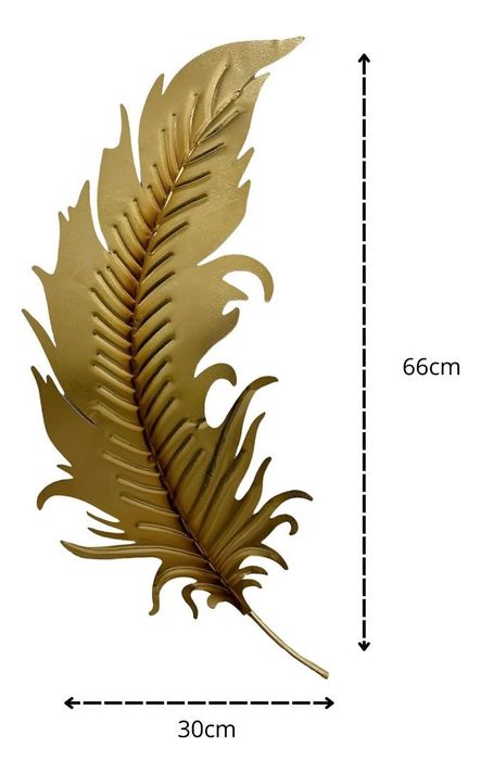 Decoración Creativa Pared Pluma Dorada Escultura Hogar Jhn-9
