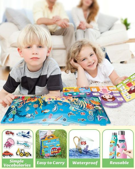 Set 3 Juego Libro Pegatinas Autos Camiones Niño Lau-4