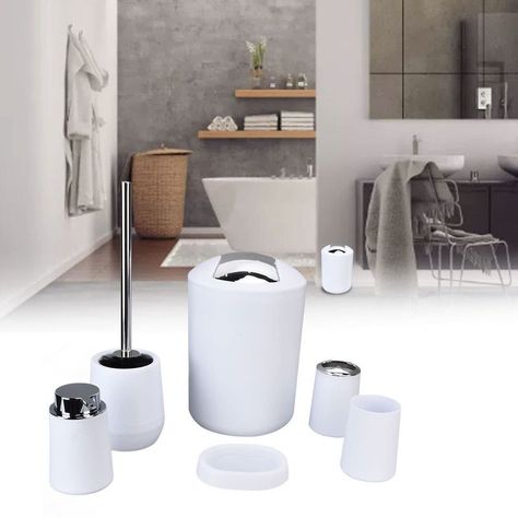 Juego Accesorios Baño 6 Piezas Decoración Moderno Rondon-2
