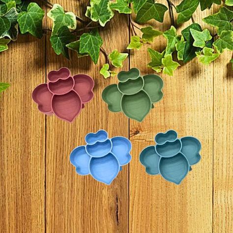 Set 2 Platos Forma Abeja Silicona Niños Antideslizante Lau-2