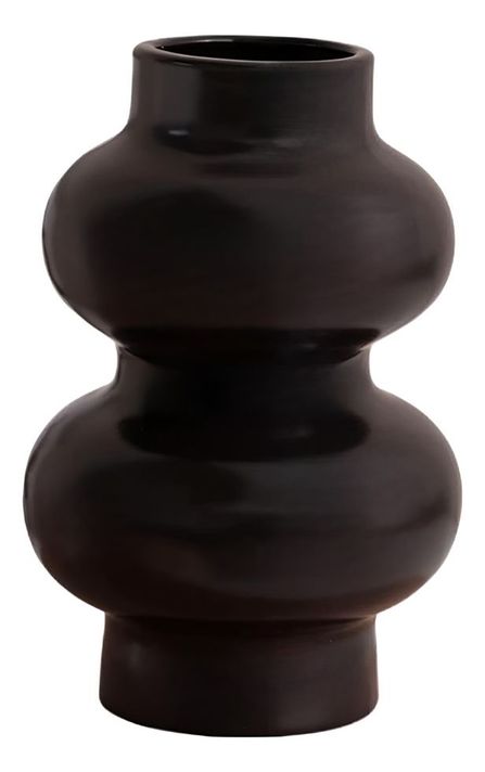 Jarrón Florero Decoración Hogar Cerámica Moderno Negro Jhn-0