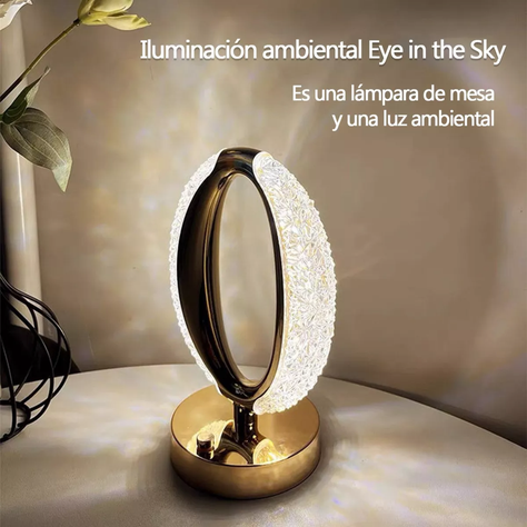 Lampara LED Diamond Cristal Tactil Dormitorio Mesa USB Lau-3