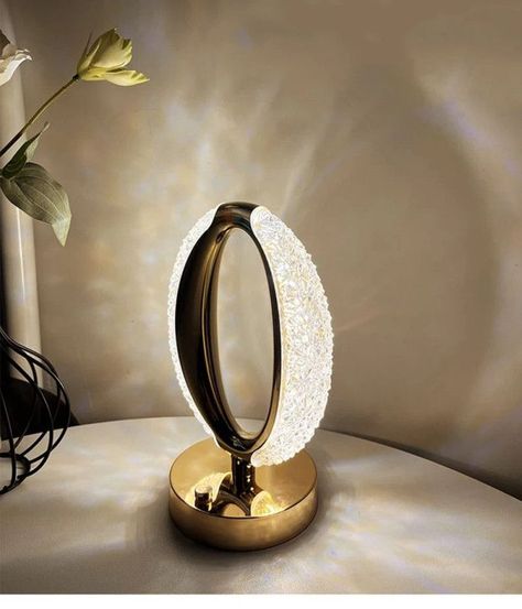Lampara LED Diamond Cristal Tactil Dormitorio Mesa USB Lau-5