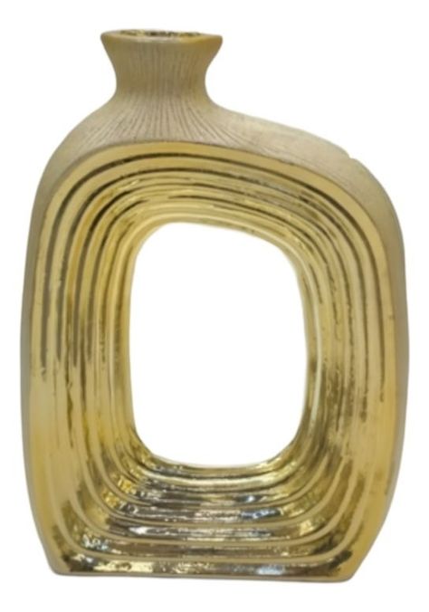 Florero Arte Dorado Hueco Decoración Hogar Arreglo Jhn-0