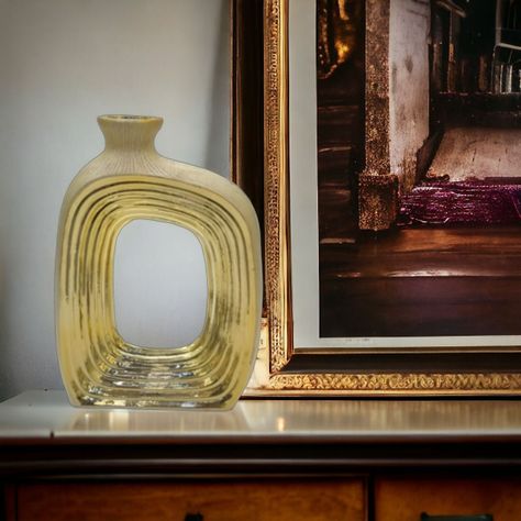 Florero Arte Dorado Hueco Decoración Hogar Arreglo Jhn-7