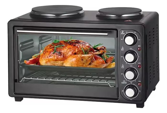 Horno Eléctrico 2en1 Doble Hornalla Convección Grill Jhn-0
