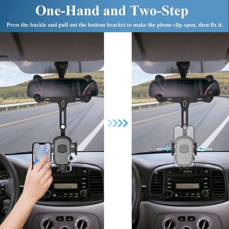 Set 2 Soporte Universal Telefono Rotacion 360 Retrovisor Lau-7