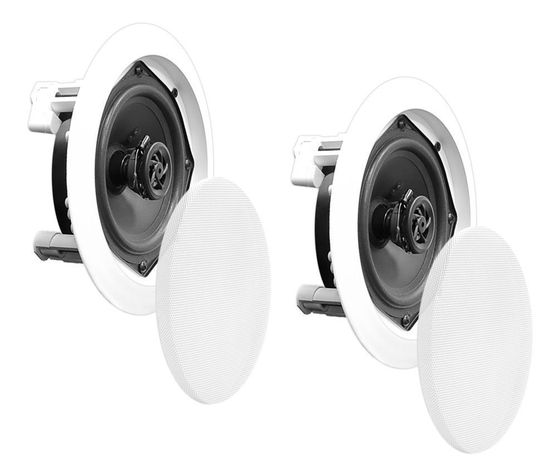 Parlantes de cielo o muro Pyle empotrables blancos-3