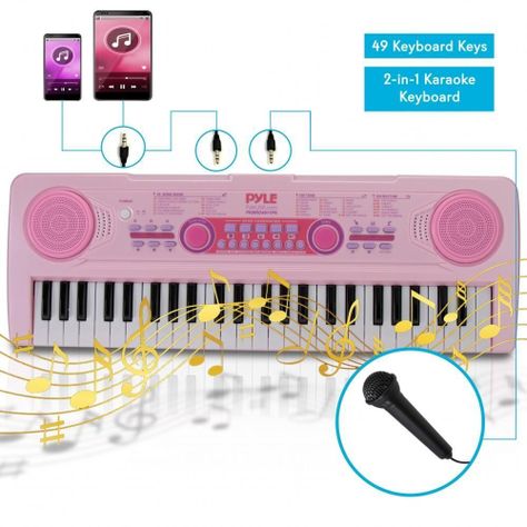 Teclado portátil de piano para niñas de 49 teclas-0