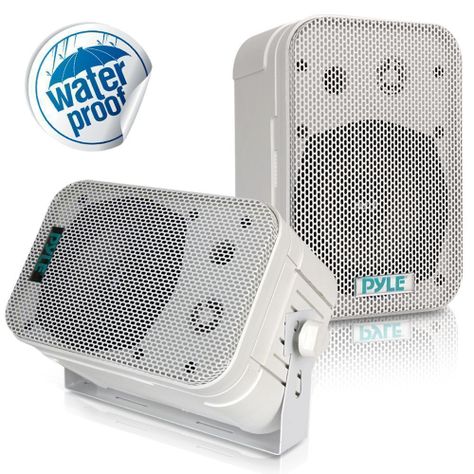 Parlantes interior exterior Pyle 40w blanco-1