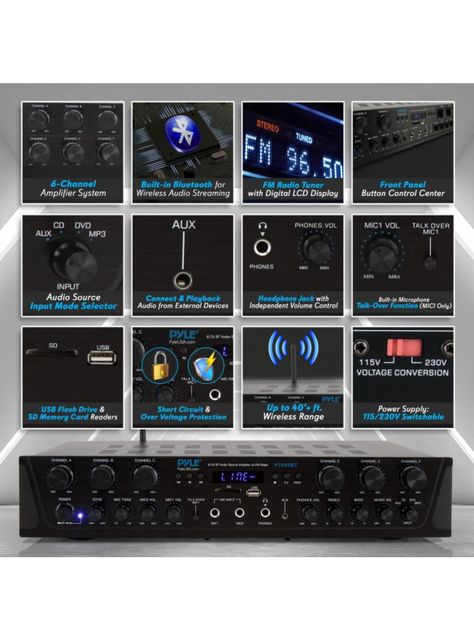 Amplificador de Audio 6 canales con Bluetooth-1