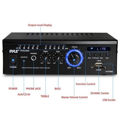 Amplificador Pyle USB Bluetooth-2