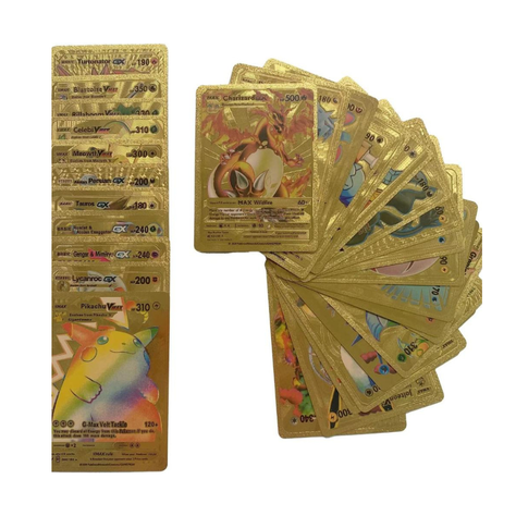 55 Cartas Pokemon doradas color oro -2