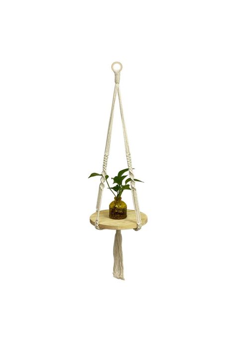 Colgador de Plantas con base de Madera -0