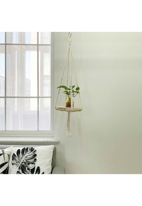 Colgador de Plantas con base de Madera -1