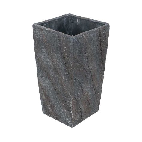 Macetero de cemento rectangular color negro-0