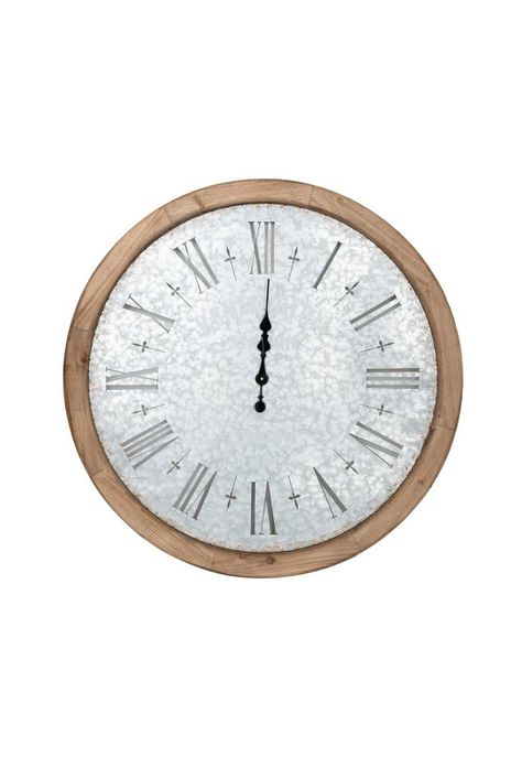 Reloj de pared decorativo de madera y metal rústico-0
