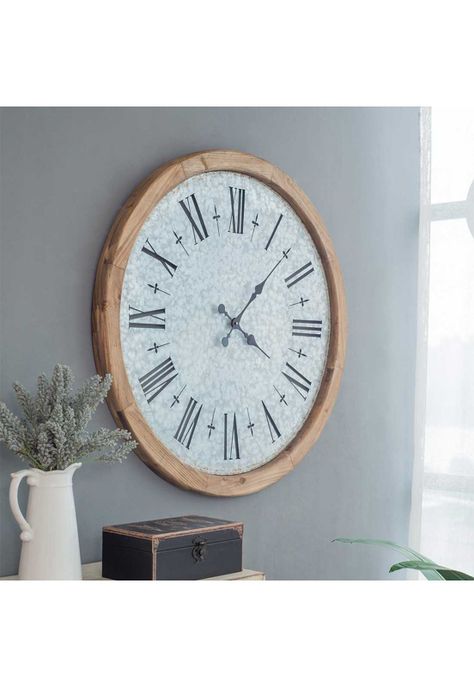 Reloj de pared decorativo de madera y metal rústico-2