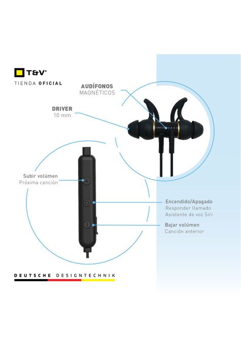 Audifonos Neckband Vr100 Deportivo In Ear 10 Horas Bateria-2