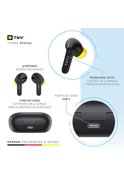 Audifonos In Ear Reis Inalambricos Bluetooth Tactil 5 Horas Mic-2
