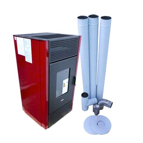ESTUFA PELLET CADEL + KIT INSTALACION MURO INTERIOR-0