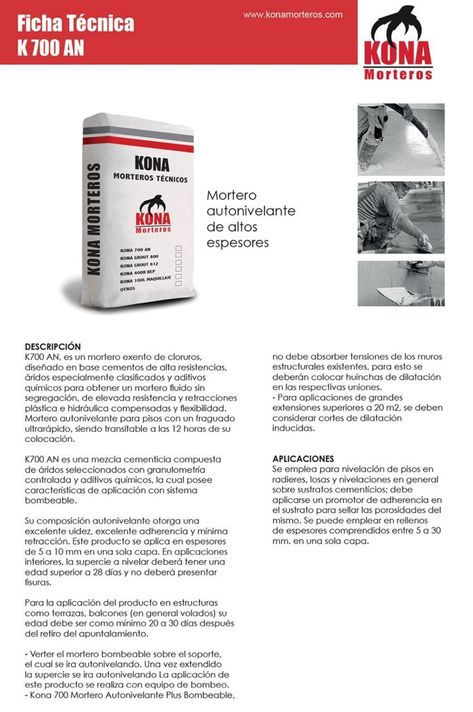 Mortero Autonivelante para pisos KONA 700AN PLUS-1