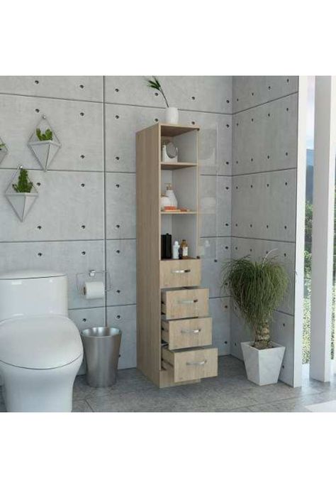 Torre Baño Vanguard Rovere / Blanco 174x30x45cm Tuhome-4