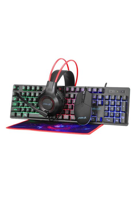 Kit Gamer Teclado + Mouse + Mouse Pad Y Audífonos Fiddler Z-1