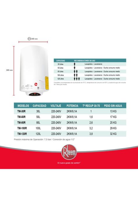 TERMO ELÉCTRICO RHEEM 30 LITROS  MURAL-7