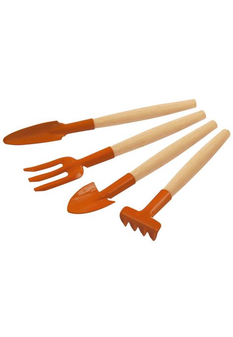 Kit para jardin 4 piezas, mangos madera Tramontina-0