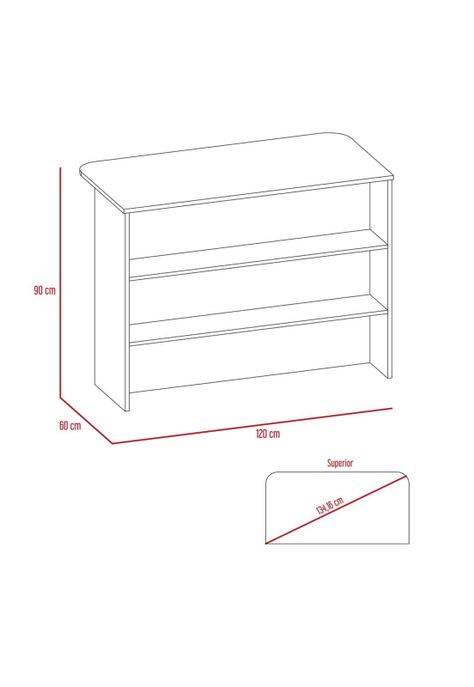 BARRA AUXILIAR DE COCINA FENDI - ROVERE / BLANCO-2