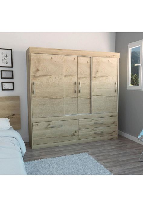 CLOSET ALLEGRO 4 PUERTAS / 2 CAJONES - DUNA /BLANCO-0