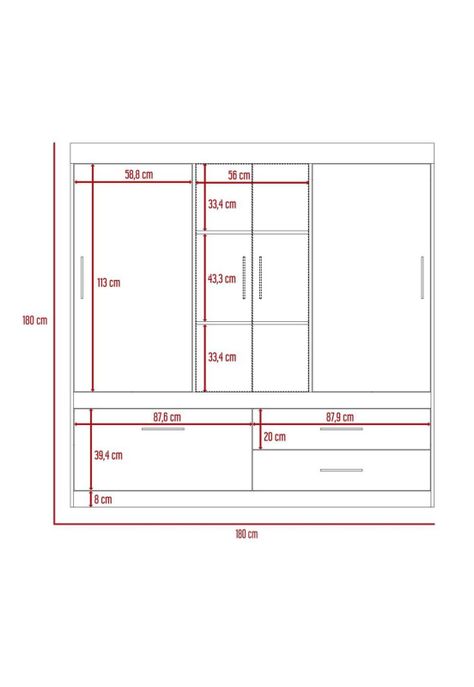 CLOSET ALLEGRO 4 PUERTAS / 2 CAJONES - DUNA /BLANCO-3