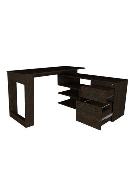 Escritorio 73x121x137 Cm Alteza Wengue Negro. Tuhome-1