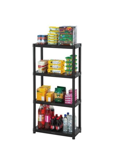 Estante Plastico 4 Niveles Negro Rimax.-1