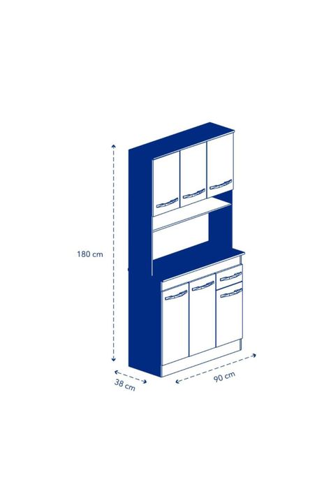 Mueble Cocina Compacto 90 Ce Cc23M Cerezo Mobikit-1