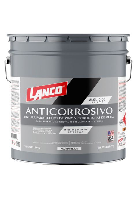 Anticorrosivo Pint Techos De Zinc Y Estruct 4Gl Negro LANCO-0