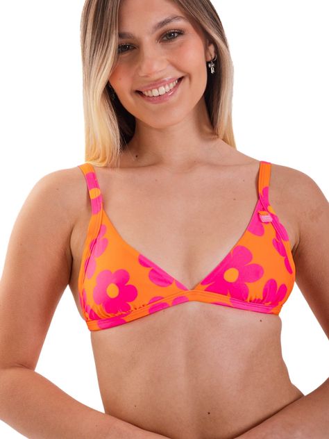 Daikiri Top de Bikini Mujer Naranjo Estampado Triángulo Ajustable Protección UV 50+-0