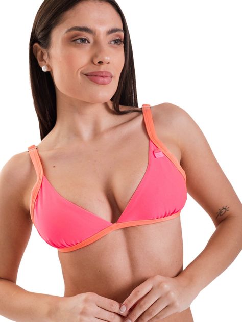 Daikiri Top de Bikini Mujer Chicle Liso Triángulo Ajustable Protección UV 50+-0