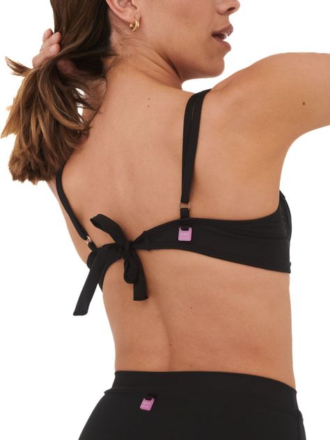 Daikiri Top de Bikini Mujer Negro Liso Horma Ajustable Protección UV 50+-1
